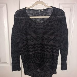 Gray Tribal Print Sweater